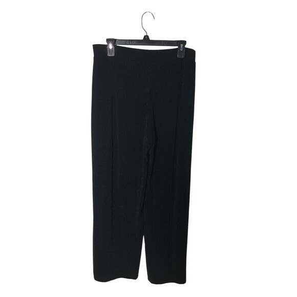 Chico's Pants Women's Size 12 / 14 Regular Black Wide Leg Slinky Stretchy - Picture 1 of 6